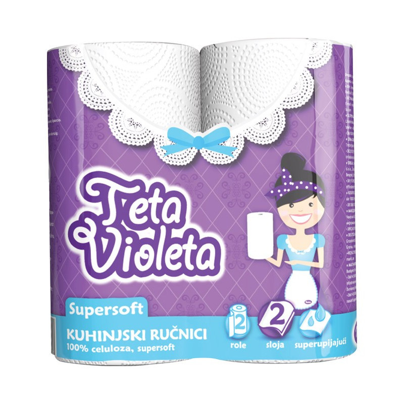 Ručnik papirnati 23cm pk2 Super Soft Violeta bijeli